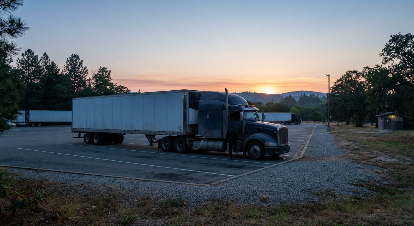 A driver completing an inspection